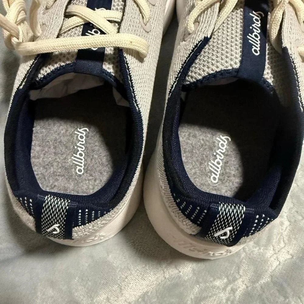 Allbirds Light Gray and Cream Knit Sneakers‎